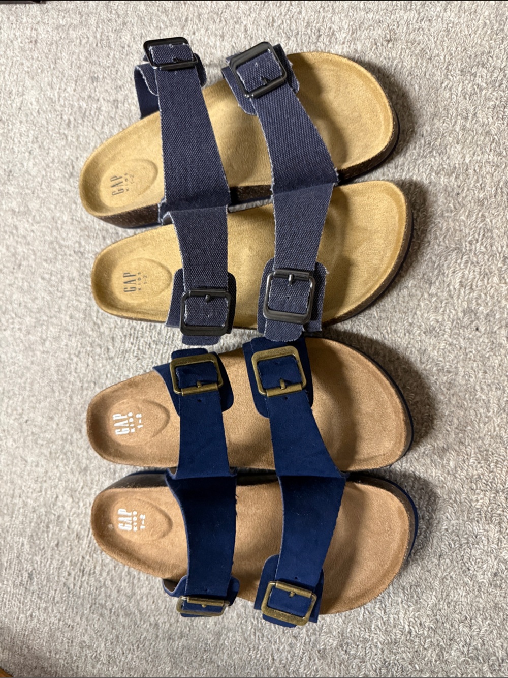 NWOT GAP Kids Navy Double-Buckle Sandals Size: 1-2